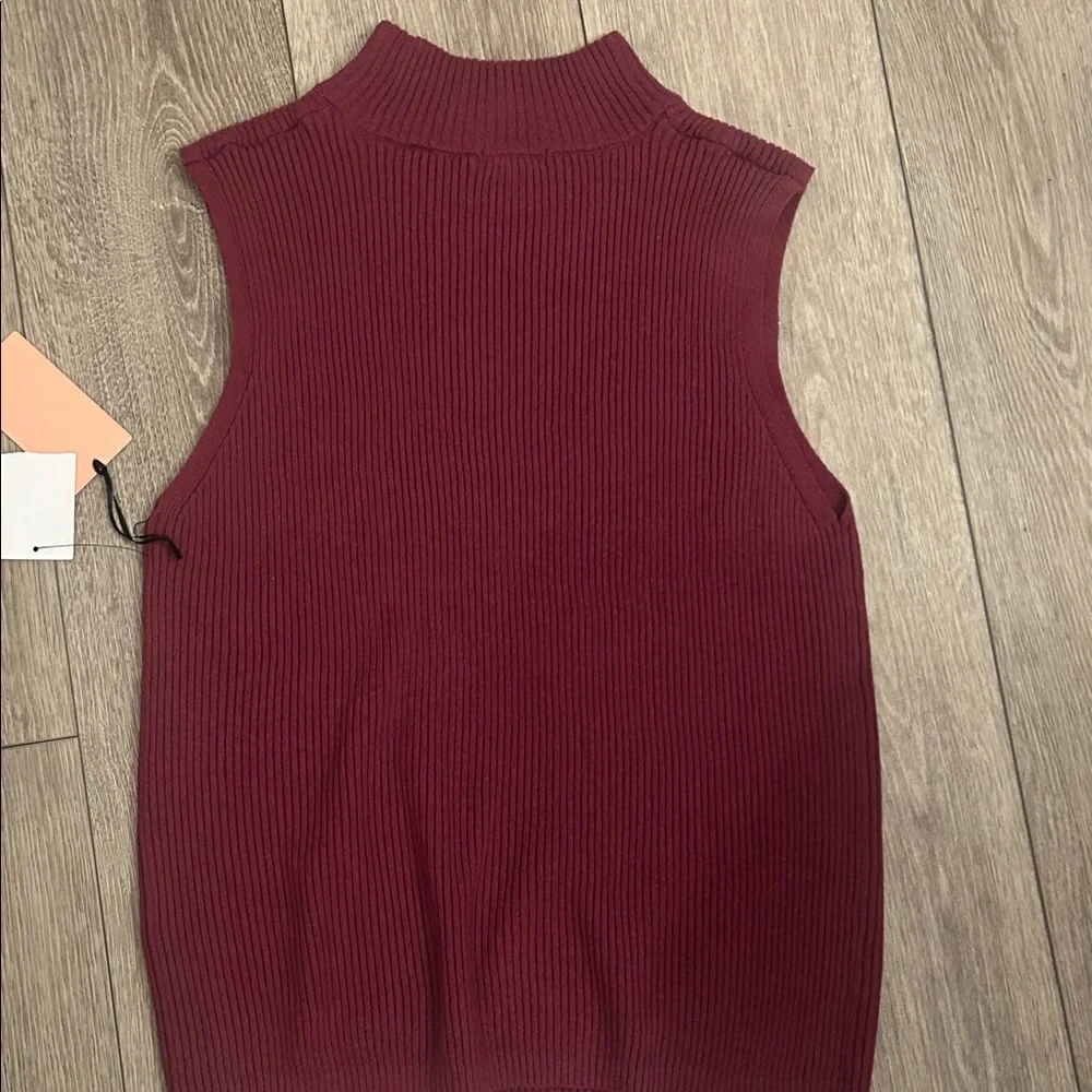 Halogen Burgundy Ribbed Tank Top - Picture 7 of 9